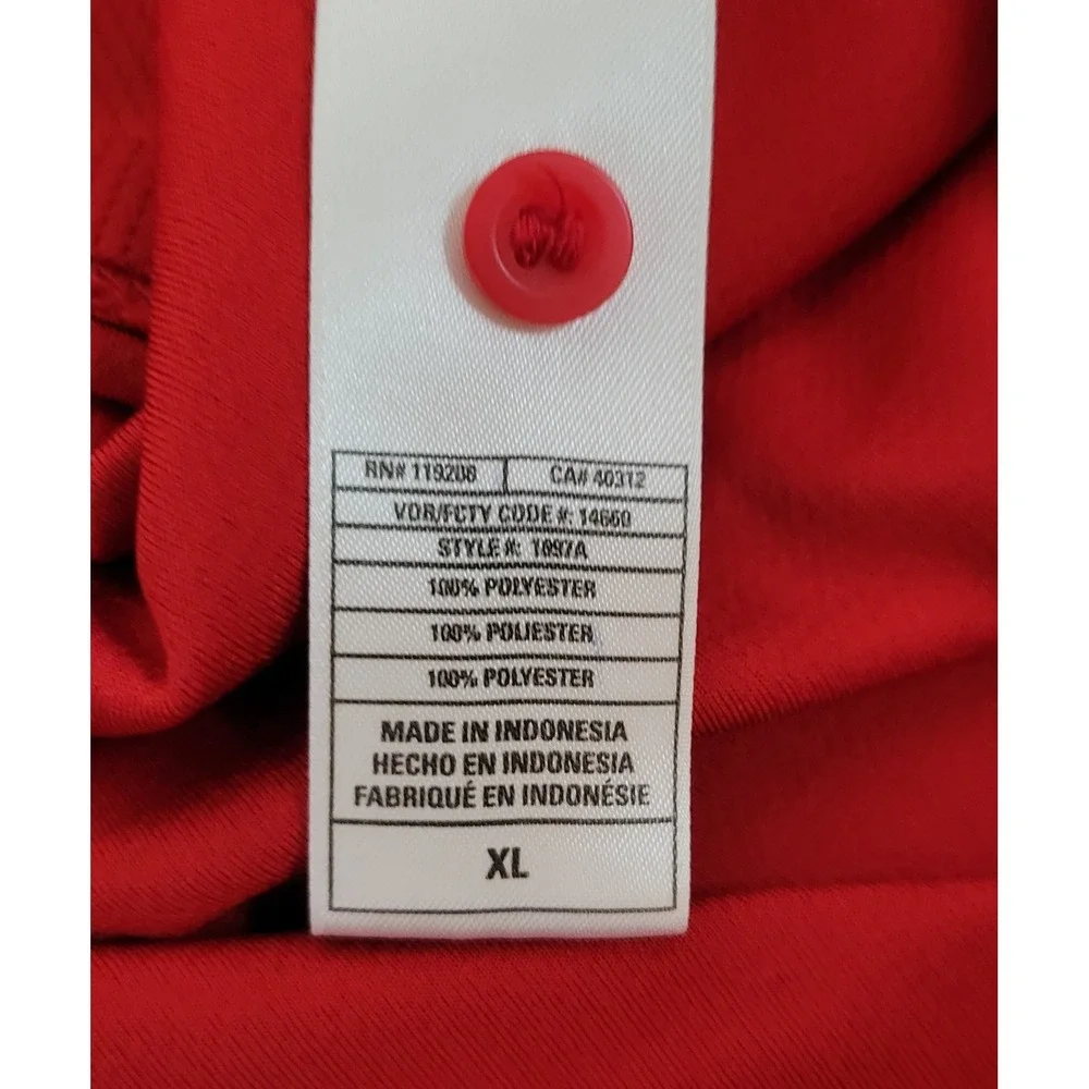 Adidas Climalite Wisconsin Badgers Mens XL Embroidered Red Collared T-Shirt 1030